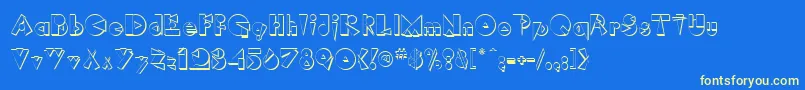 RimrockRegular Font – Yellow Fonts on Blue Background