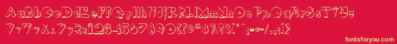 RimrockRegular Font – Yellow Fonts on Red Background