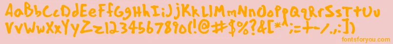 Ianfont Font – Orange Fonts on Pink Background