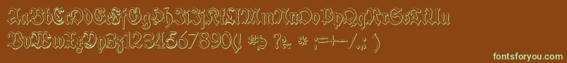 SchneiderBuchDeutschBeveledFree Font – Green Fonts on Brown Background