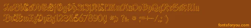 SchneiderBuchDeutschBeveledFree Font – Orange Fonts on Brown Background