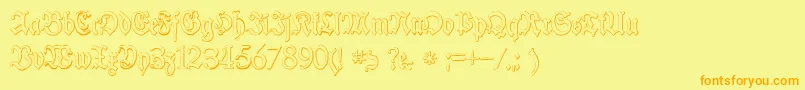 SchneiderBuchDeutschBeveledFree Font – Orange Fonts on Yellow Background