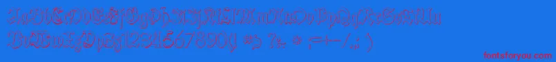 SchneiderBuchDeutschBeveledFree Font – Red Fonts on Blue Background