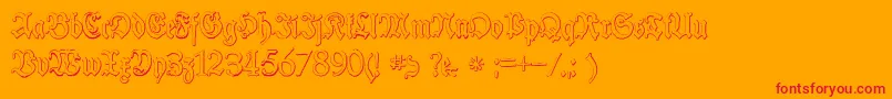 SchneiderBuchDeutschBeveledFree Font – Red Fonts on Orange Background