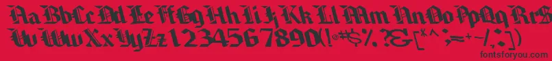 フォントBrawnyarmslight99RegularTtcon – 赤い背景に黒い文字
