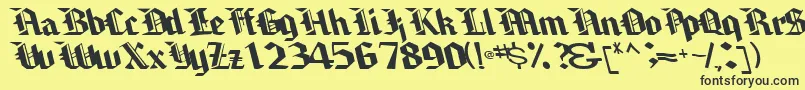 Brawnyarmslight99RegularTtcon Font – Black Fonts on Yellow Background