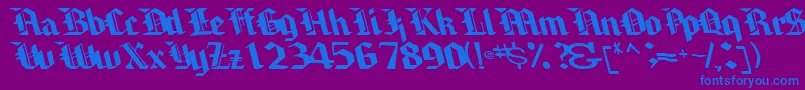 Brawnyarmslight99RegularTtcon Font – Blue Fonts on Purple Background