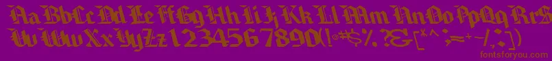 Brawnyarmslight99RegularTtcon Font – Brown Fonts on Purple Background