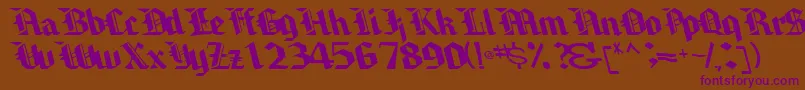 Brawnyarmslight99RegularTtcon Font – Purple Fonts on Brown Background