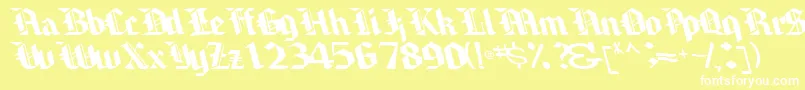 Brawnyarmslight99RegularTtcon Font – White Fonts on Yellow Background