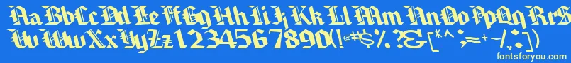 Brawnyarmslight99RegularTtcon Font – Yellow Fonts on Blue Background