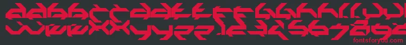 フォントThirdpar – 黒い背景に赤い文字