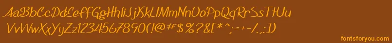 Шрифт SfFoxboroScriptExtended – оранжевые шрифты на коричневом фоне