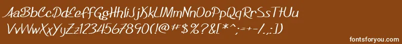 SfFoxboroScriptExtended Font – White Fonts on Brown Background