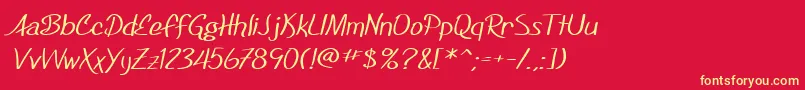 SfFoxboroScriptExtended Font – Yellow Fonts on Red Background