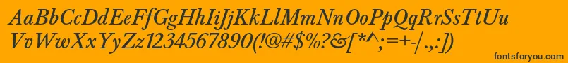 BaskervaldadfstdItalic Font – Black Fonts on Orange Background