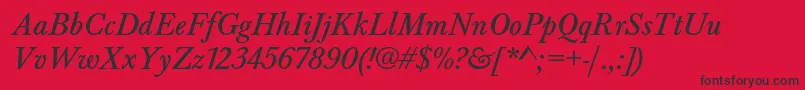 BaskervaldadfstdItalic Font – Black Fonts on Red Background