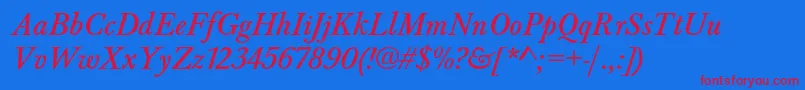 BaskervaldadfstdItalic Font – Red Fonts on Blue Background