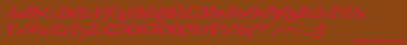 BaskervaldadfstdItalic Font – Red Fonts on Brown Background