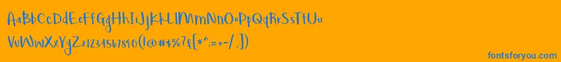 Fonte Lovegood – fontes azuis em um fundo laranja