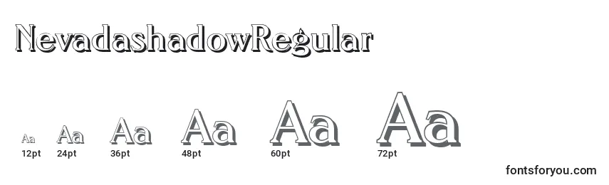 Размеры шрифта NevadashadowRegular