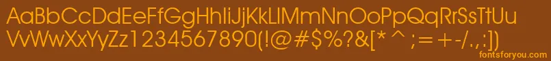 AvantGardeBookBt Font – Orange Fonts on Brown Background