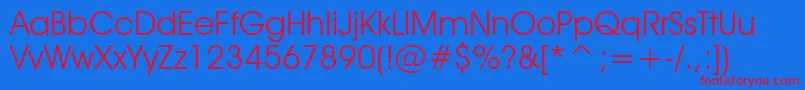 AvantGardeBookBt Font – Red Fonts on Blue Background