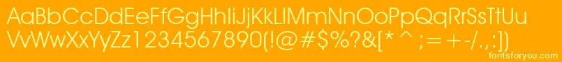 AvantGardeBookBt Font – Yellow Fonts on Orange Background
