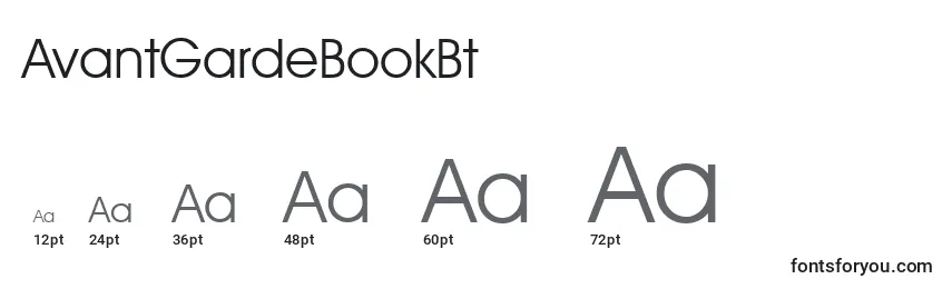 sizes of avantgardebookbt font, avantgardebookbt sizes