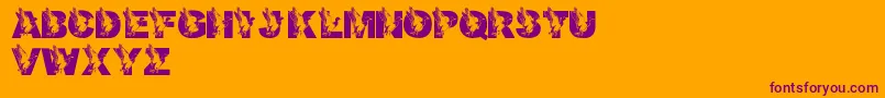 LmsDadsDuck-Schriftart – Violette Schriften auf orangefarbenem Hintergrund