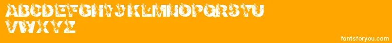 LmsDadsDuck-Schriftart – Weiße Schriften auf orangefarbenem Hintergrund