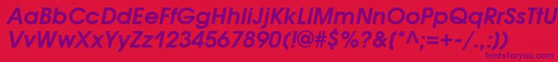 AvantgardegothictttBolditalic Font – Purple Fonts on Red Background