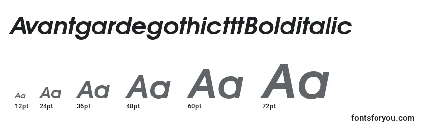 Размеры шрифта AvantgardegothictttBolditalic