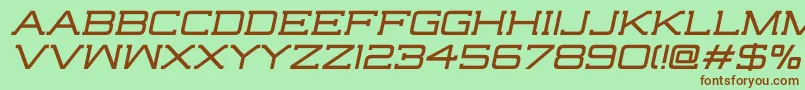 HighjackRegularItalic Font – Brown Fonts on Green Background