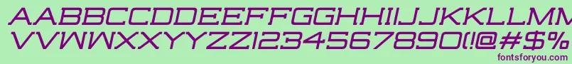 HighjackRegularItalic Font – Purple Fonts on Green Background