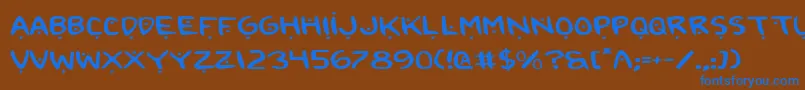 2toon2Expanded Font – Blue Fonts on Brown Background