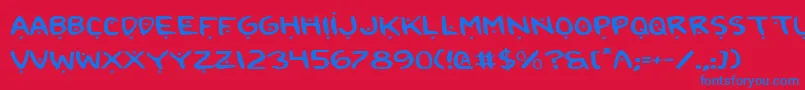 2toon2Expanded Font – Blue Fonts on Red Background