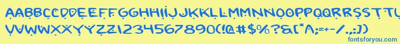 2toon2Expanded Font – Blue Fonts on Yellow Background