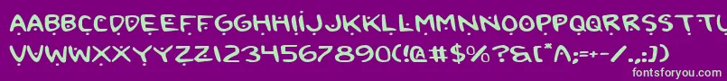 2toon2Expanded Font – Green Fonts on Purple Background