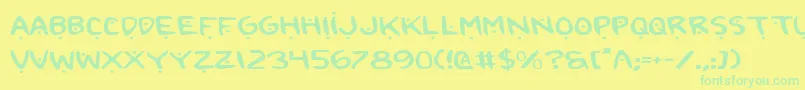 2toon2Expanded Font – Green Fonts on Yellow Background