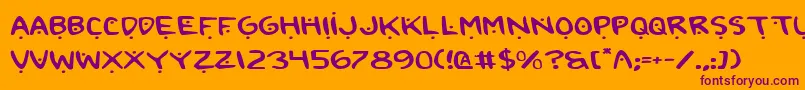 2toon2Expanded Font – Purple Fonts on Orange Background