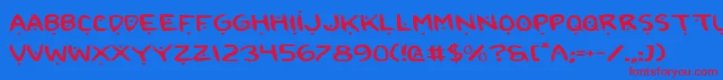 2toon2Expanded Font – Red Fonts on Blue Background