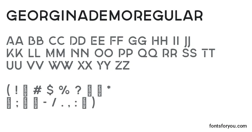 GeorginademoRegular-fontti – aakkoset, numerot, erikoismerkit