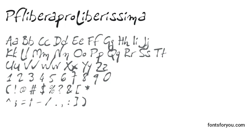 Fuente PfliberaproLiberissima - alfabeto, números, caracteres especiales