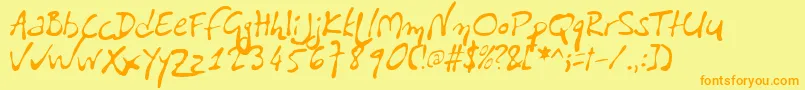 PfliberaproLiberissima Font – Orange Fonts on Yellow Background