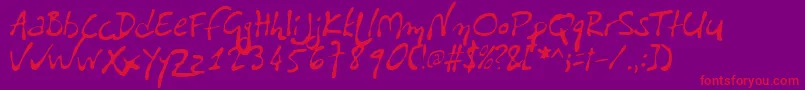 PfliberaproLiberissima-Schriftart – Rote Schriften auf violettem Hintergrund