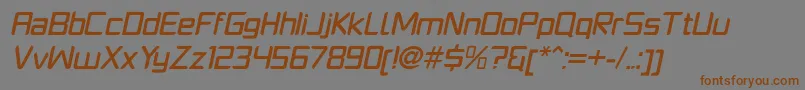 PlatformoneMediumitalic-Schriftart – Braune Schriften auf grauem Hintergrund