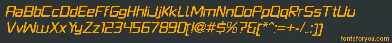 PlatformoneMediumitalic-Schriftart – Orangefarbene Schriften auf schwarzem Hintergrund