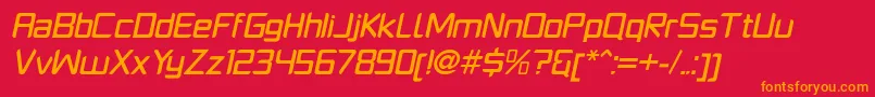 Czcionka PlatformoneMediumitalic – pomarańczowe czcionki na czerwonym tle