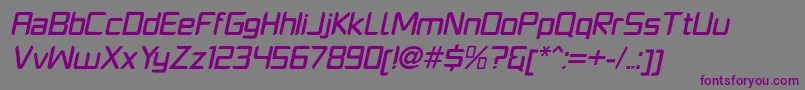PlatformoneMediumitalic-fontti – violetit fontit harmaalla taustalla